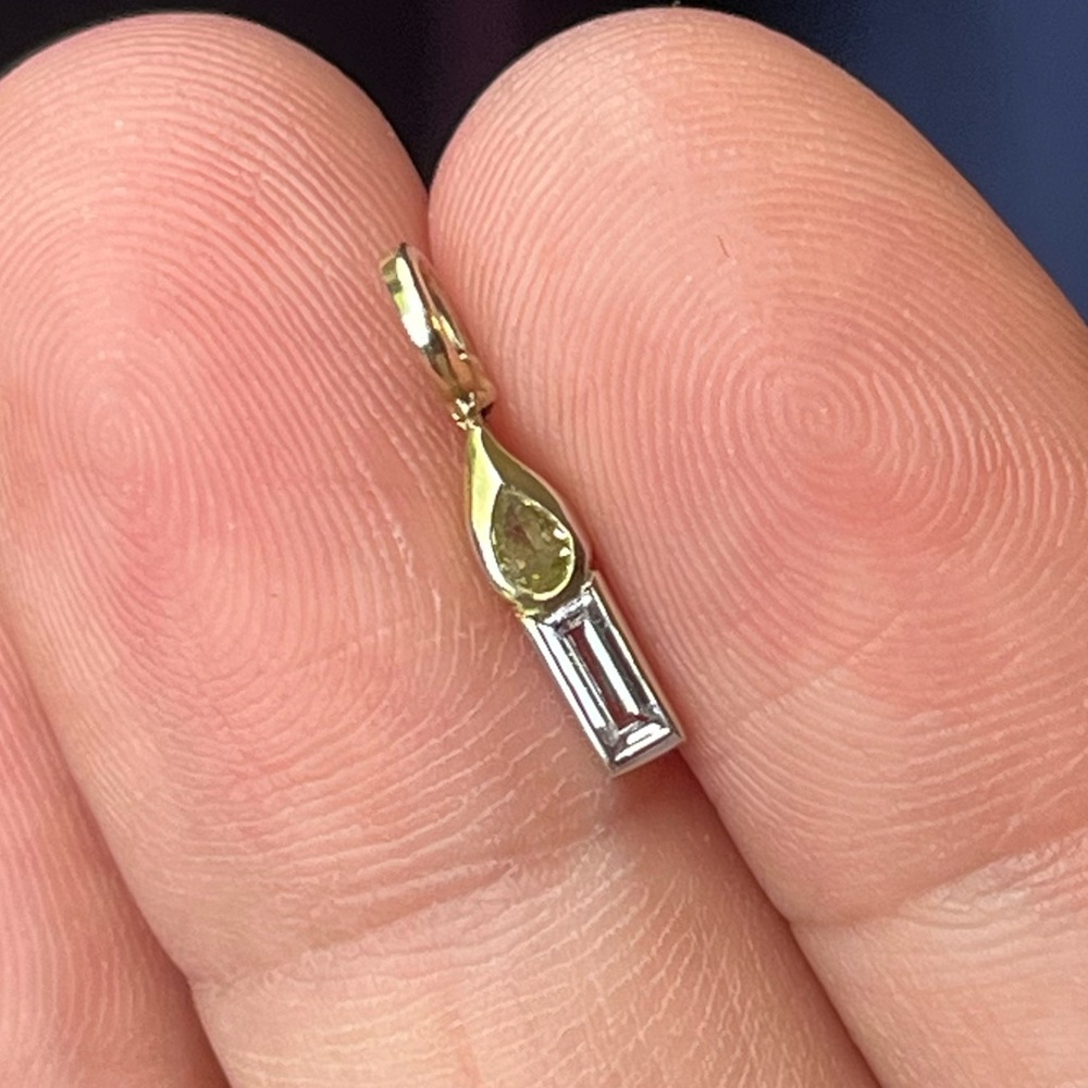 18K Yellow & White Diamond Candle Charm Pendant